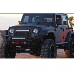 JEEP MESH GRILLE W/ DUAL 12IN BLACK SERIES LEDS (07-16 JK)
